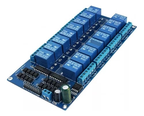 Módulo Relé 16 Canais 12v Com Optoacoplador Harduino Esp32