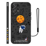 Funda Para Samsung Silicona Líquida De Astronauta + Correas