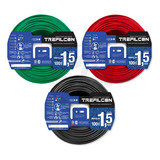 Cable Trefilcon 1.5mm Pack X3 Negro+rojo+verde/ama X100mt Ea