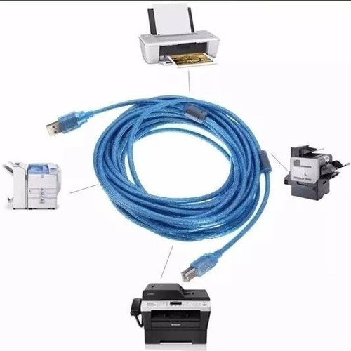 Cable Usb Impresora Tipo B Macho 1.5m Premium Color Azul