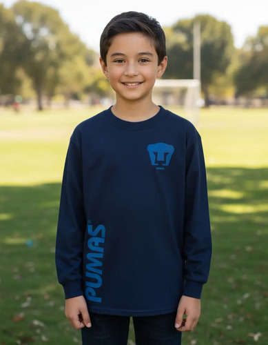 Playera Deportiva Mlarga Niño Niña Pumas Unam Retro Azul Vin