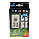 Cargador Usb De Pilas Ni-mh + 4 Aa 2000 Mah Toshiba