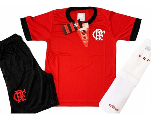 Camisa + Bermuda+ Meião Infantil Do Flamengo Licenciado