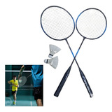 Raquetas X2 Juego Badminton Pelota Junior Niños Aluminio Mnr