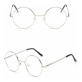 Marco Lentes Ópticos Oversized Round Silver Plateado 53mm