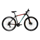 Mountain Bike Venzo Skyline Evo R29 20  21v Frenos De Disco Mecánico Cambios Shimano Tourney Ty700 Y Shimano Tourney Ty300 Color Negro/celeste/rojo  