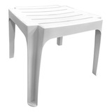 Mesa De Plástico Para Jardín Cuadrada Blanca Colombraro Color Blanco