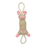 Pet Life Cerdo De Peluche, Yute Natural Ecológico Y Cuerda, 