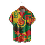 Camisa Hawaiana Unisex De Música Reggae, Camisa De Playa Par