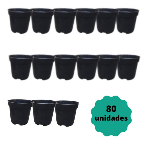 80 Vasinhos Pote 6 Preto P/ Suculentas E Mini Plantas.