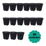 80 Vasinhos Pote 6 Preto P/ Suculentas E Mini Plantas.