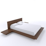 Juego De Alcoba Cama Queen 160 Madera Maciza Pino Canadiense