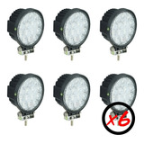 Pack X 6 Faros Reflector Led 42w Redondo 12v 24v Tractor