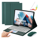 Funda Con Teclado+mouse+lápiz Para Galaxy Tab A8 10.5'' Ñ
