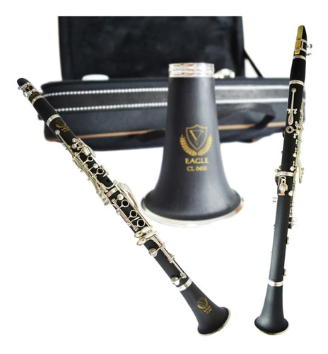 Clarineta Eagle Cl04n 17 Chaves Niquelada Corpo Brilhante