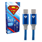 Cabo Carregador Rápido Turbo Usb-c Tipo C Superman Original