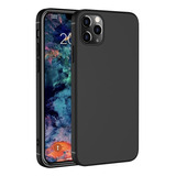 Capa Macia Fosca Silicone Para iPhone 12 E 12 Pro (6.1 Pol) Cor Preto Liso