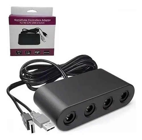 Adaptador Usb Para 4 Controles Game Cube P/ Wiiu Pc Switch