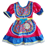 Vestido Infantil Temático Festa Junina Julina Xadrez (tam 4)