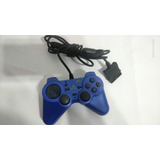 Controle Fujiwork Playstation 2 Turbo Azul Joystick Ps2