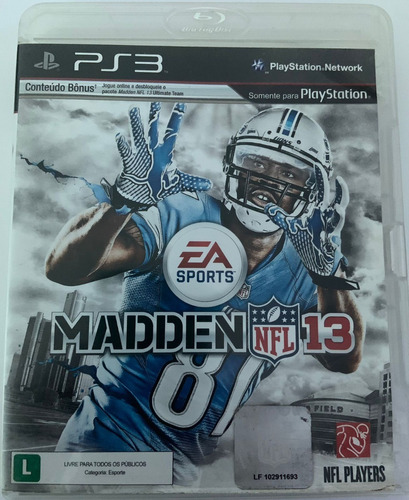 Jogo Madden Nfl 13 Game Ps3 Dvd Físico Futebol Americano