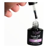 Top Coat Lirio Soak Of Uv/led 12ml Unhas Gel