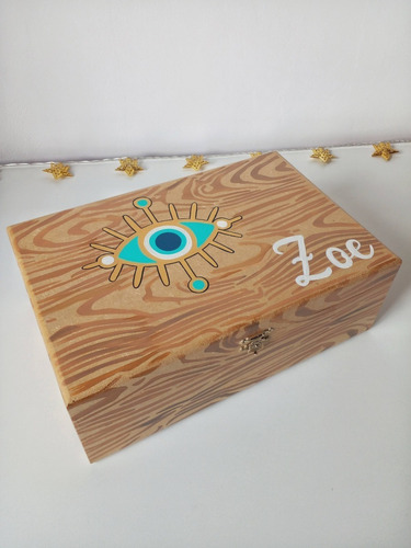 Caja Regalo Personalizada Cofre De Madera  Pintada 20x30 Cm