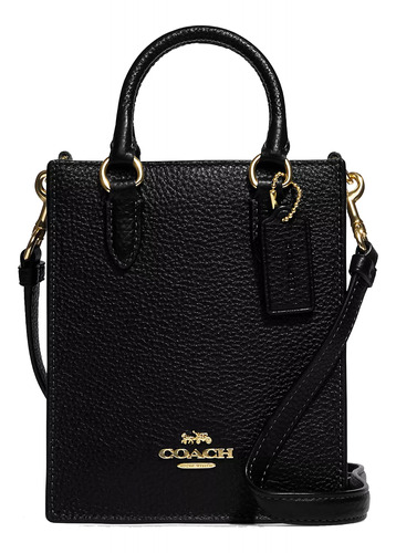 Bolsa Coach Original Mini Tote North South Cuero Negro Xbody