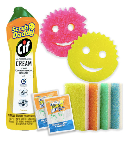 Combo Limpieza Universal Scrub Daddy Cif Esponjas Limpiador