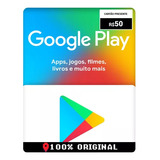Cartão Google Play Store Gift Card R$50 Reais