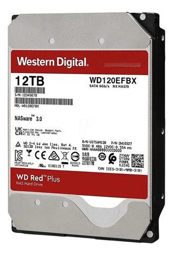 Disco Rígido Western Digital Wd Red Plus 12tb Nas Wd120efbx