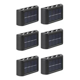 Solar Exterior Jardin Pack De 6 Lámparas Led Foco Muro