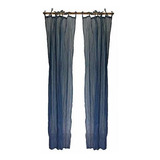 Blue Sheer Crinkled Crushed Curtain Panel Set Of 2  40x...