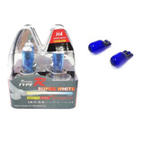 Lamparas Efecto Xenon H4 Alta Y Baja 5500k + 2 T10w Blue