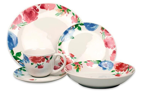 Set De Vajilla De Porcelana 30 Piezas 6 Personas Doral 