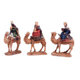 Reyes Magos En Camellos  De 16 Cm  Para Pesebre