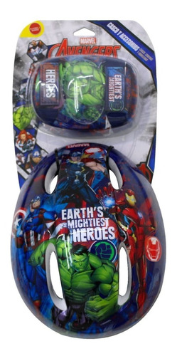 Casco Combo Rodilleras Y Coderas Avengers