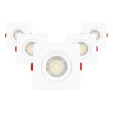 Kit 5 Spot Led Smd 7w Dicróica Direcionável Quadrado Cor Branco/neutro 110v/220v