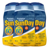  Kit C/3 Protetor Solar Sunday Fator 60 Atacado Promoção