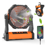 Ventilador De Camping Con Linterna Led, Ventilador Portátil