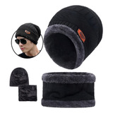  Touca Gorro + Cachecol Forrada Lã Frio Unissex Premium C/nf