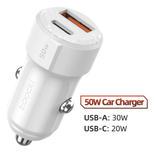 Carregador Para O Acendedor Do Carro Usb Tipo-c Turbo Pd 50w