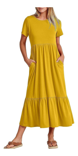 Vestidos Rojos Azul Marino Amarillo Largos Casuales De Dama 