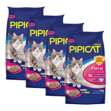 Areia Sanitária Para Gatos Kelco Pipicat Floral 4kg 4 Un