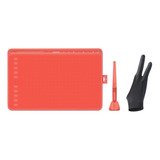 Tableta Gráfica Digital Huion Hs611 Color Rojo + Guante