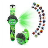 Relógio Pra Criançãs Hulk Infantil  Projeta Imagens Menino
