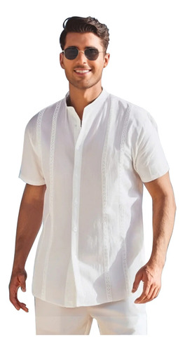 Camisas Playa De Guayabera Casual Para Hombre Manga Corta | Meses sin interés
