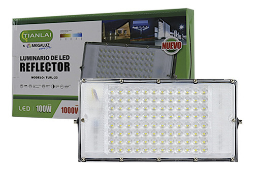 Reflector Montable Ligero Luz Led Fria 100w 3600lm Color De La Carcasa Gris