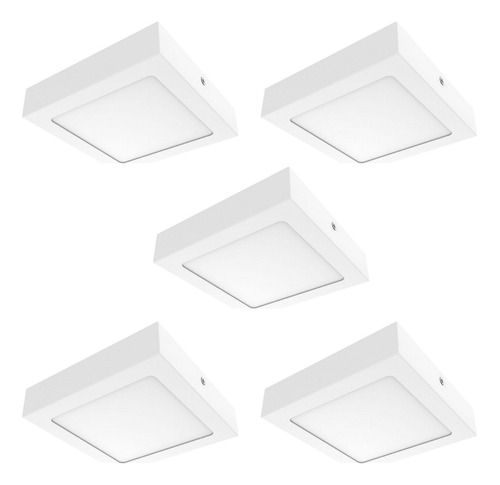 Pack 5 Paneles Led Sobrepuesto Cuadrado 12w Hbled 