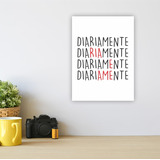 Placa Decorativa Mdf 20x30cm Frase Diariamente Ria E Ame